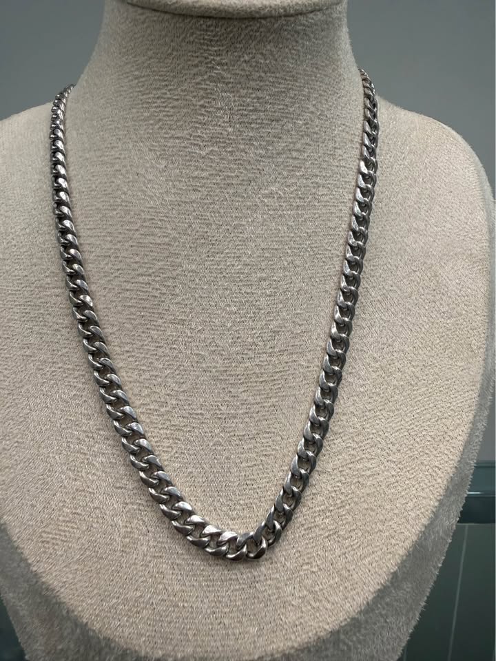 10 Karat Cuban White Gold Men’s Chain 24” 6mm
