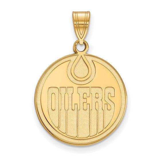 10k Gold NHL Edmonton Oilers Large Pendant