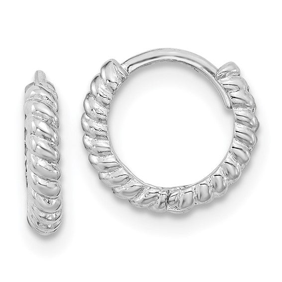 14K White Gold Madi K Polished Hoop Earrings