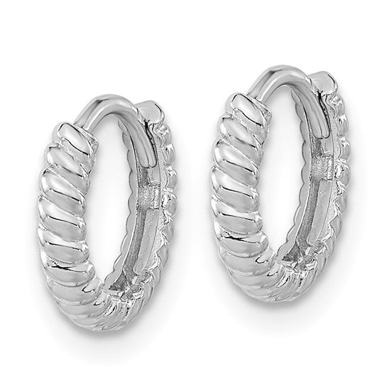 14K White Gold Madi K Polished Hoop Earrings