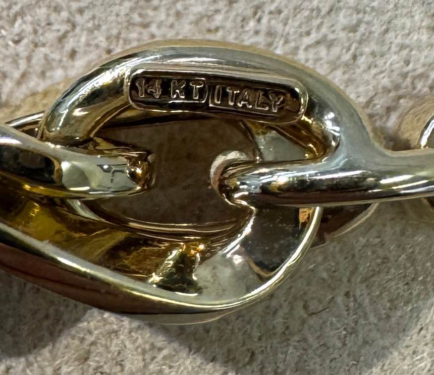 14Karat Italian Twisted Bracelet ,8mm wide, 7.5”