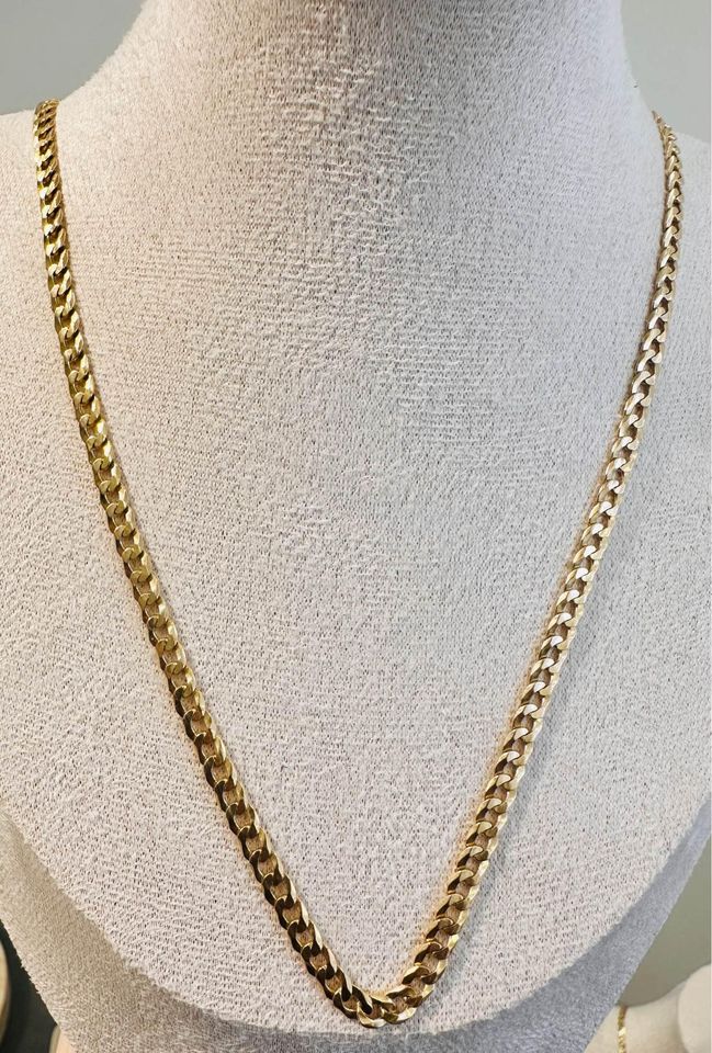 14Karat Solid Italian Gold 24” Curb Chain , 4.5mm wide