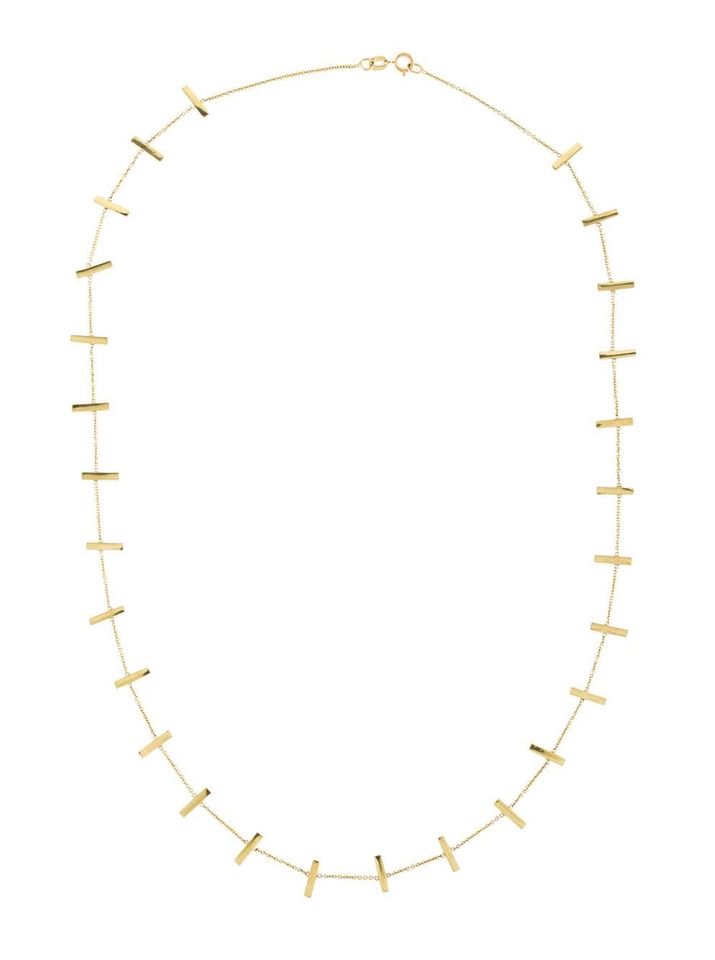 Jennifer Meyer 14k Solid Gold Bar Necklace , 18” - Great for layering