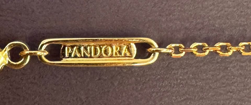 14karat Solid Gold Pandora Diamonds Station Bracelet