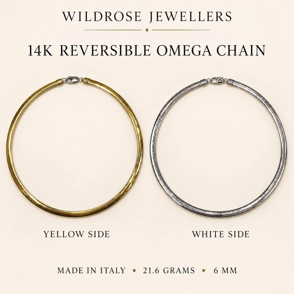 14k Made In Italy Reversible Beautiful 6mm Chain 21.6 grams , Gorgeous Timeless Piece