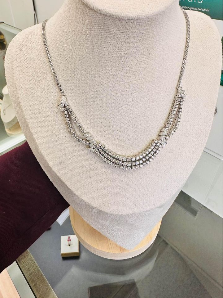 18K Natural Diamonds 6.69CTW Necklace 50% Lower Than Retail