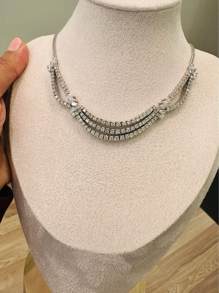 18K Natural Diamonds 6.69CTW Necklace 50% Lower Than Retail