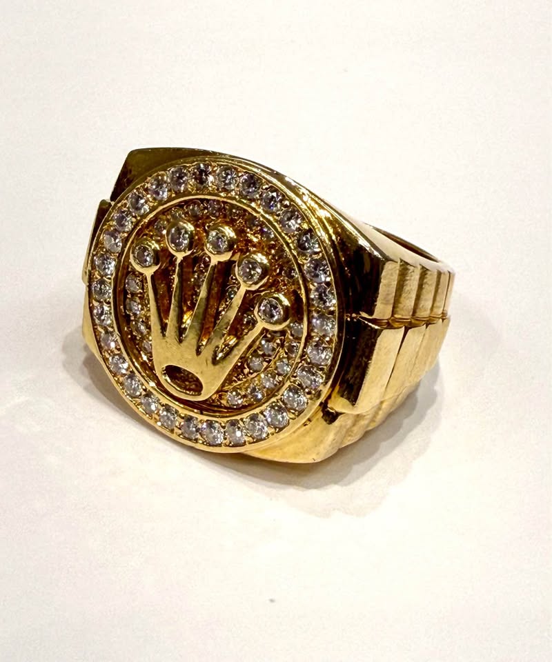 18Karat Solid Gold Rolex Style Natural Diamond Ring 30.56grams 1.00CTW