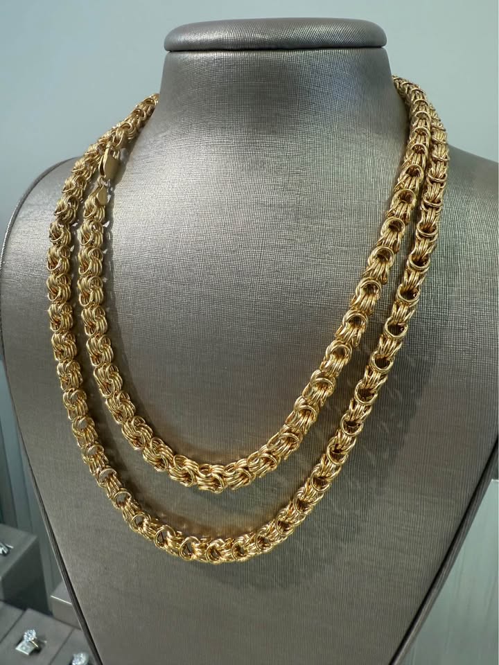 18k Italian Byzantine Unisex Chain 32” 6mm 37.5 grams