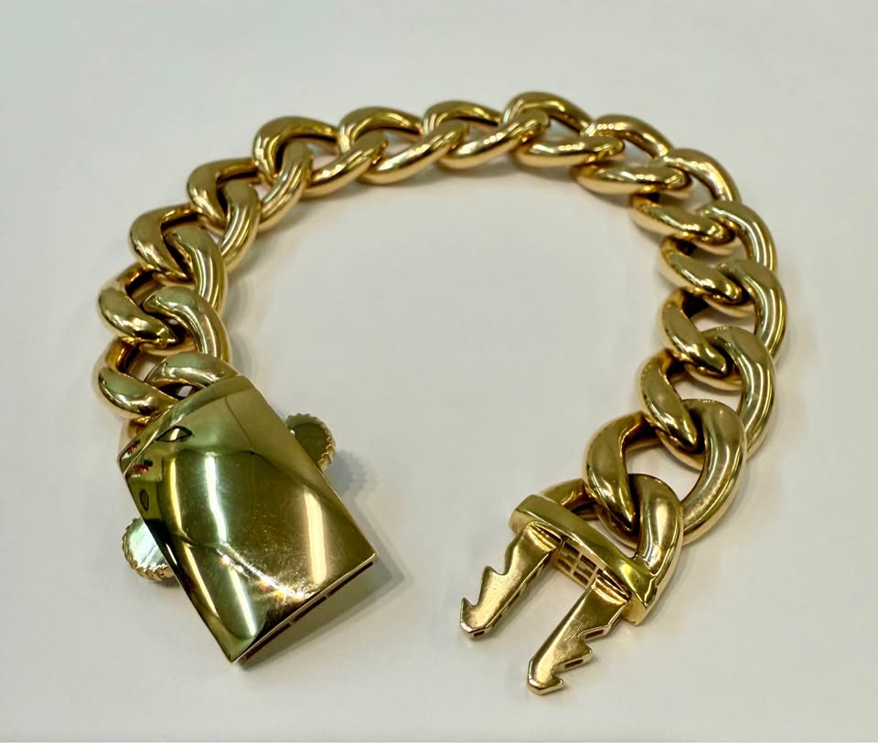 18karat 15mm wide Men’s Cuban ID Bracelet