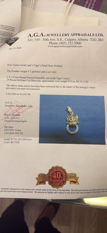 Unique 18karat Tigger Head Set With Natural Diamonds & Emeralds