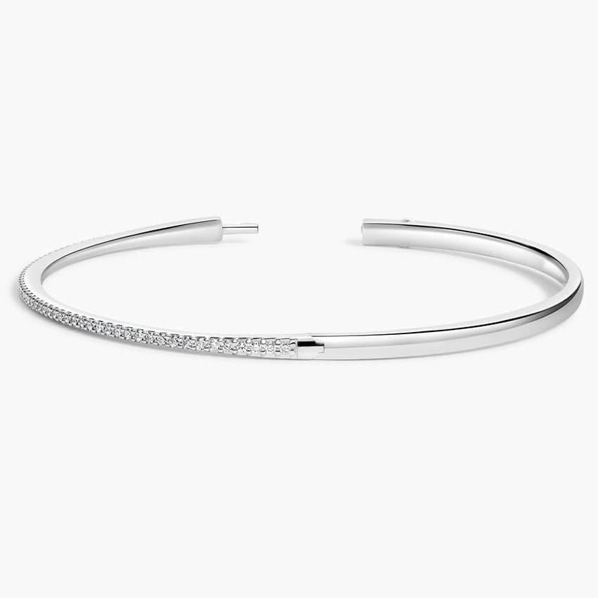 18karat White Gold Stackable Natural Diamonds Bangle 0.70CTW