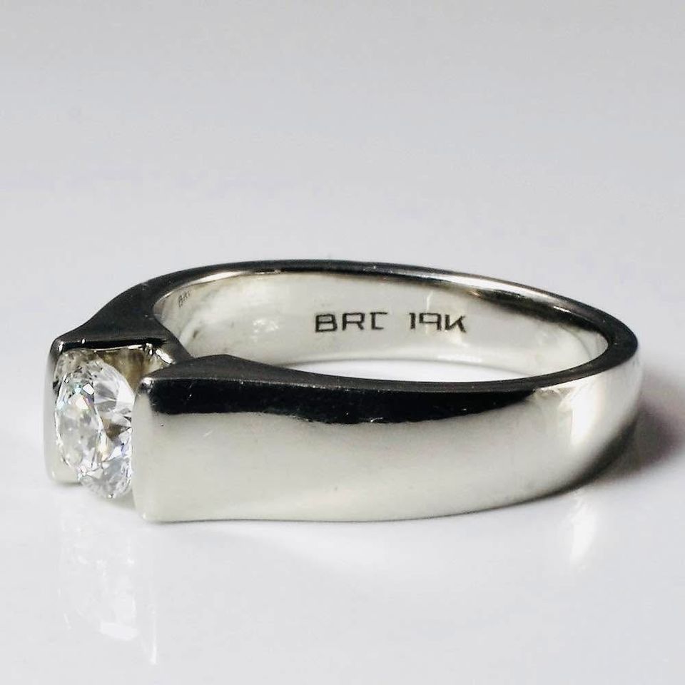 19 Karat White Gold Natural Diamonds Wedding Set