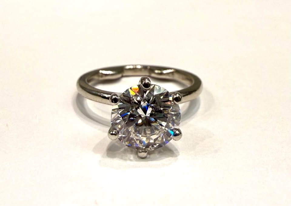 2.43 Carat Labmade IGI certified Diamond Hearts and Arrows Cut , Platinum With Pumpers On The Shank