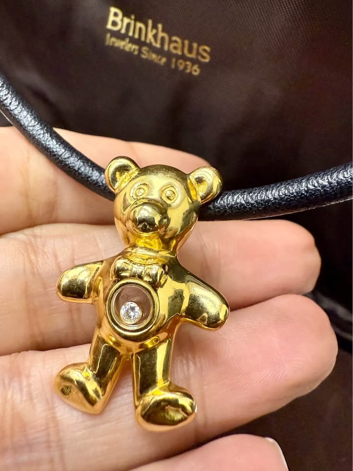 Chopard Happy Diamond 18k Yellow Gold Teddy Bear Charm Pendant