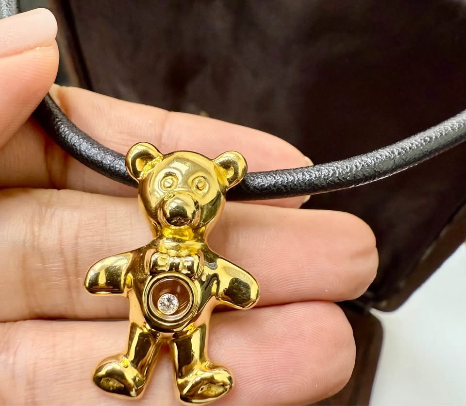 Chopard Happy Diamond 18k Yellow Gold Teddy Bear Charm Pendant