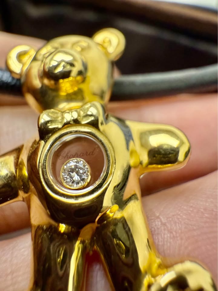 Chopard Happy Diamond 18k Yellow Gold Teddy Bear Charm Pendant