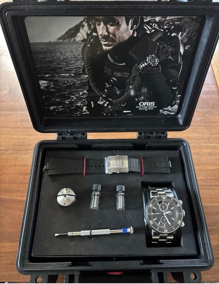 Oris Pro Diver Pointer Moon Big Crown Automatic Swiss Men's Watch-Full set