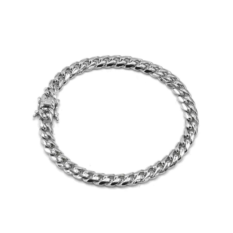 8mm Cuban Sterling Silver Solid Chain