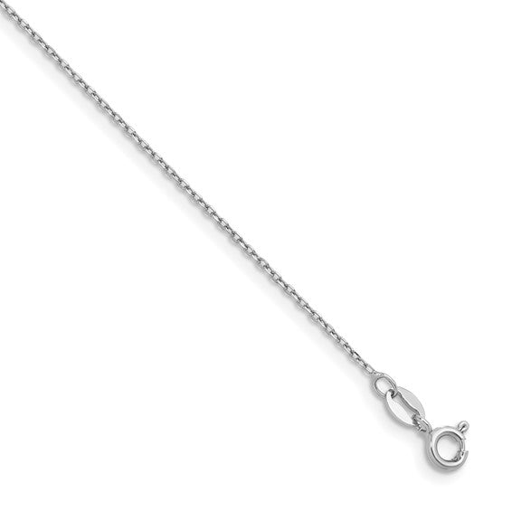 Sterling Silver Platinum-plated Thin 16 inch with a 2 inch extention Cable Chain