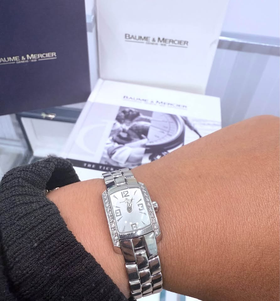 BAUME & MERCIER HAMPTON NATURAL DIAMONDS LIKE NEW FULL SET