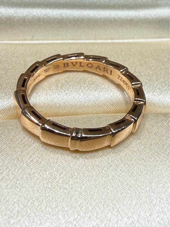 BVLGARI Serpenti Viper Band size 59 Ring, 18karat Rose Gold with inner outer boxes