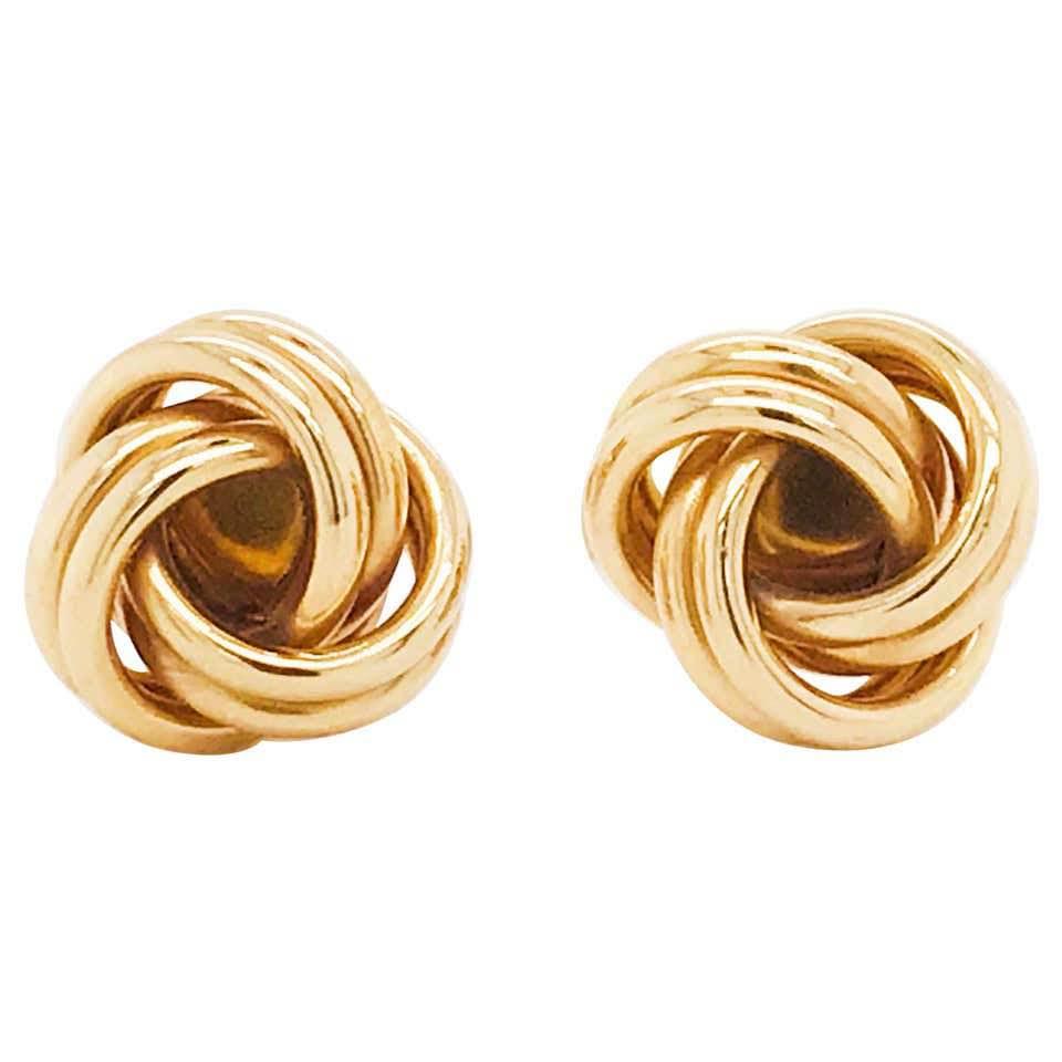 Beautiful 18karat Solid Gold Love Knot Stud Earrings