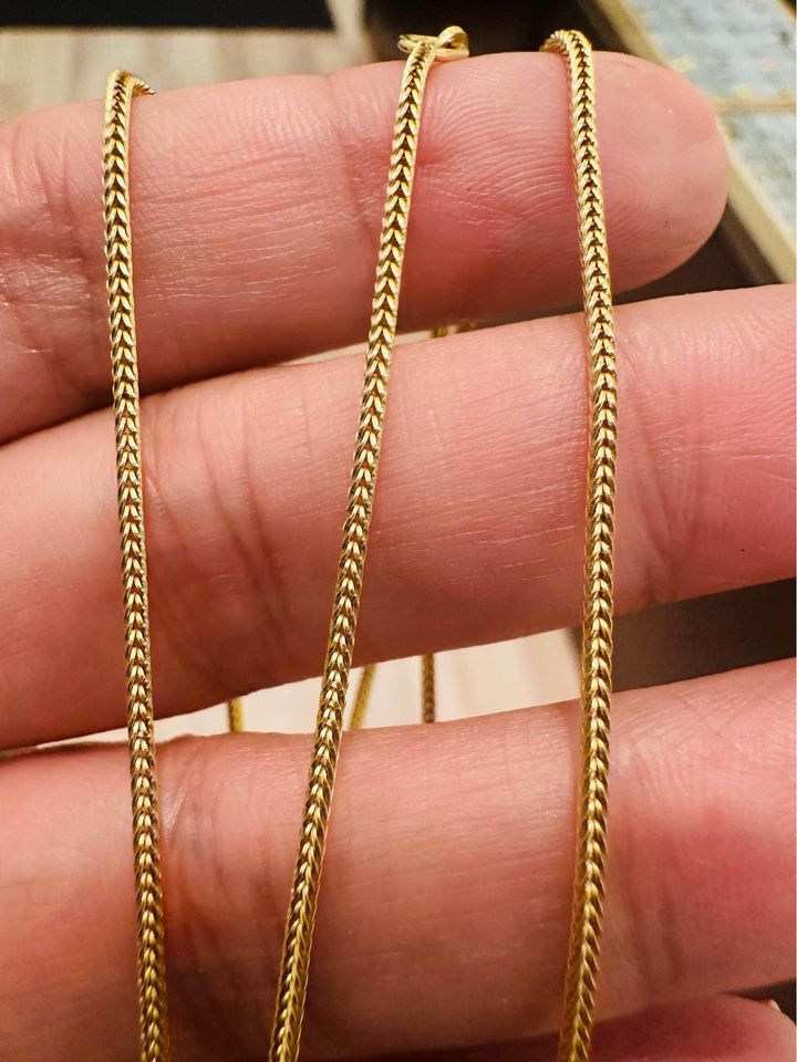 Beautiful Italian Foxtail Chain in 14karat Solid Gold 21” Long