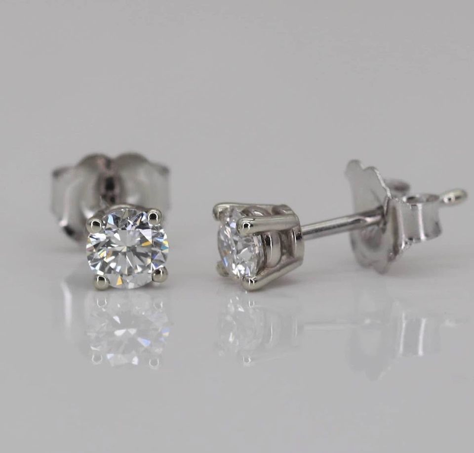 Save $500.00 Beautiful Natural Diamonds Studs 0.40CTW in 14k White Gold