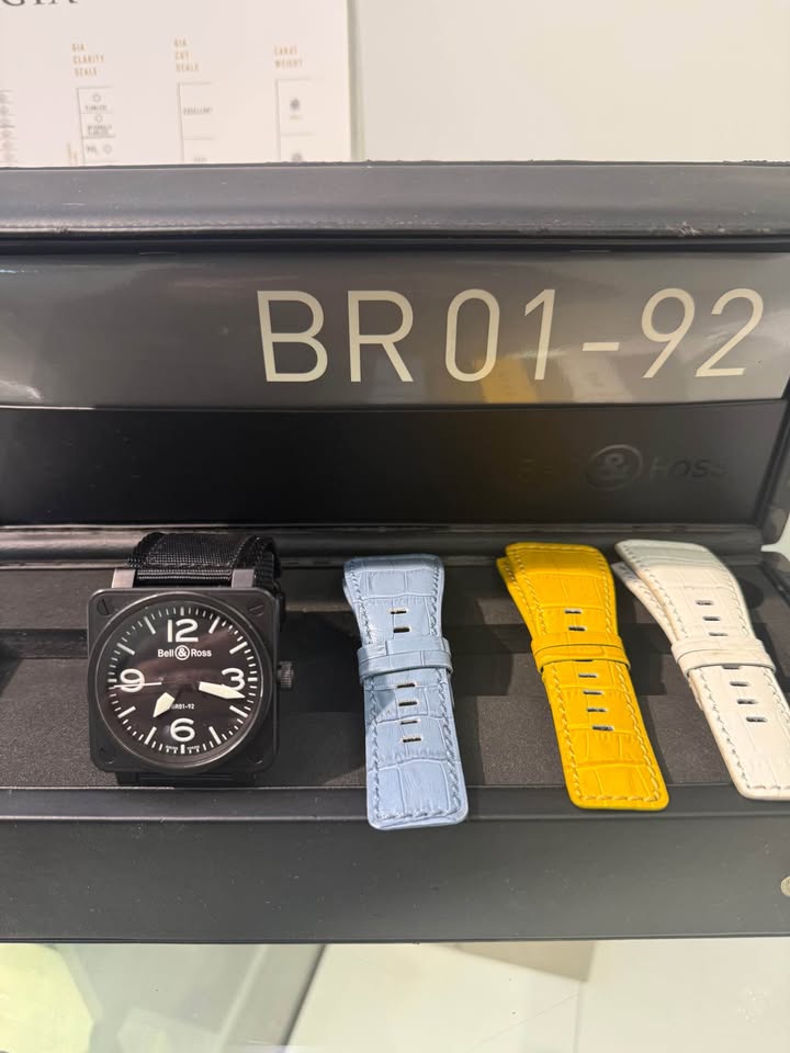 Bell & Ross Aviation Military Watch - Automatic Swiss Movement BR0192-BL-CA , 46mm Full Set