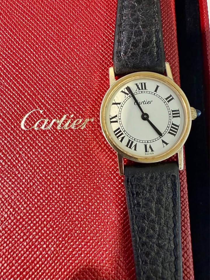 CARTIER Vintage 1970s Ronde Solo 18K Gold EP Manual Wind Ladies Watch Swiss Made