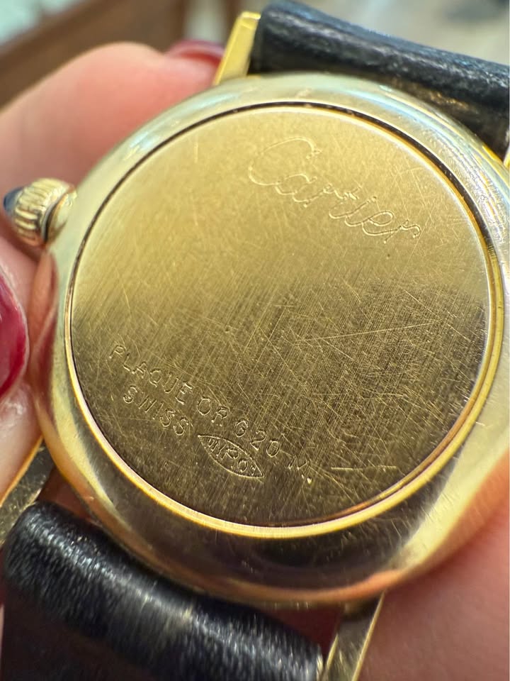 CARTIER Vintage 1970s Ronde Solo 18K Gold EP Manual Wind Ladies Watch Swiss Made