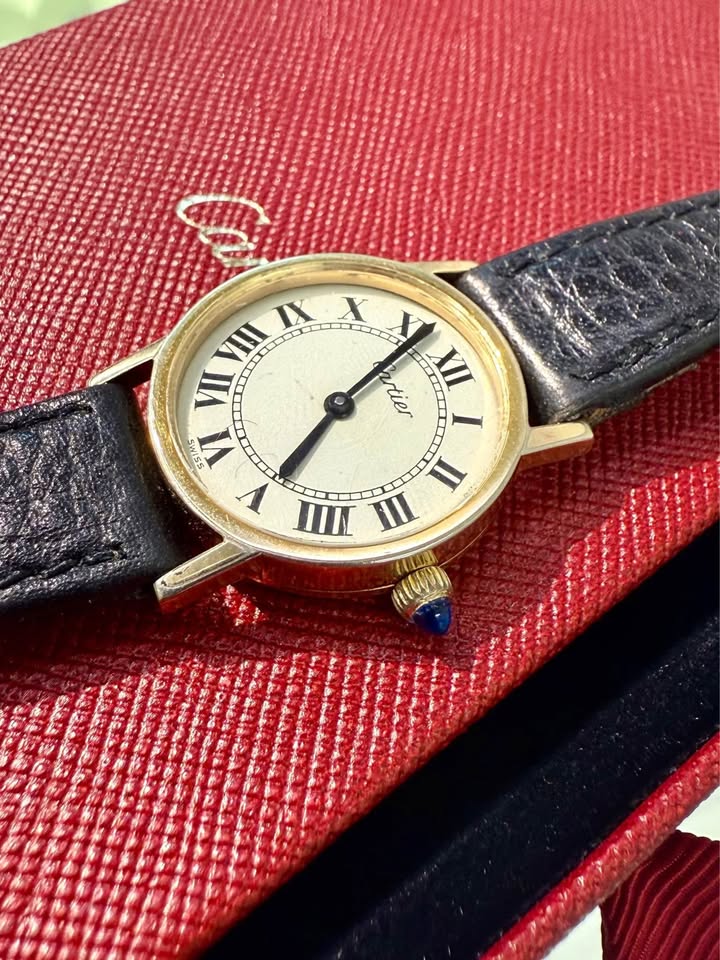 CARTIER Vintage 1970s Ronde Solo 18K Gold EP Manual Wind Ladies Watch Swiss Made