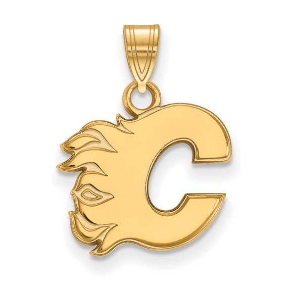 10k Gold Calgary Flames Pendant