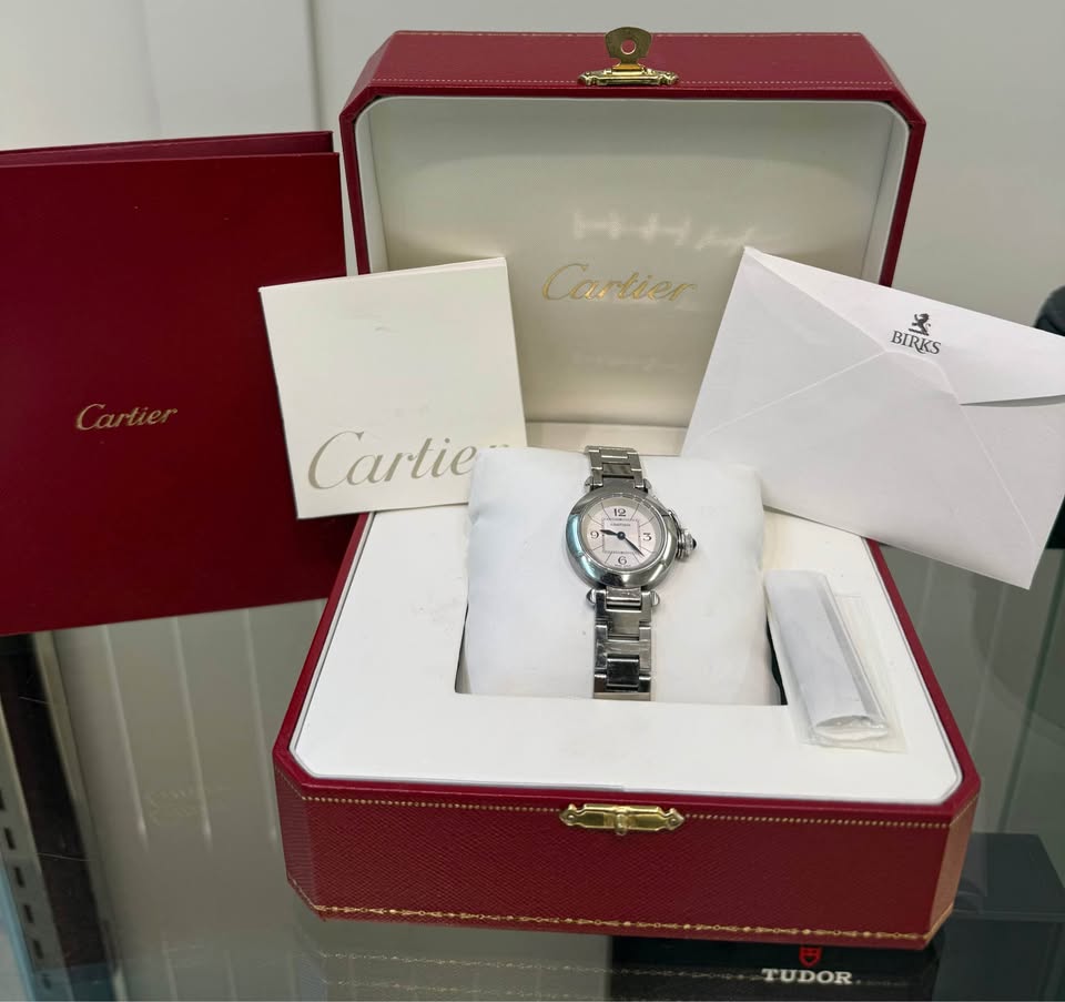 Cartier Miss Pasha 27mm Watch White Dial Stainless Steel