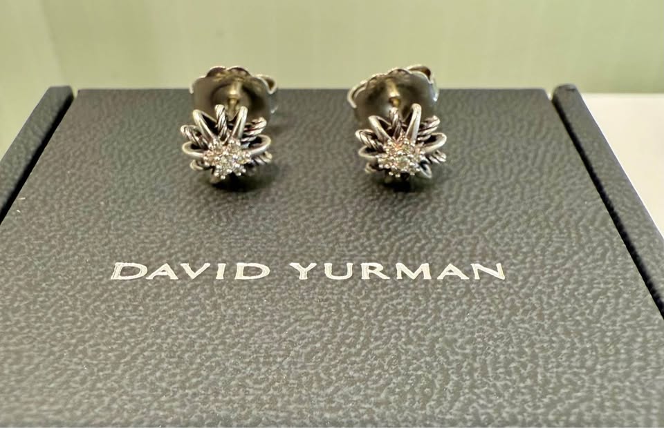 David Yurman Diamond Earrings with Pouch