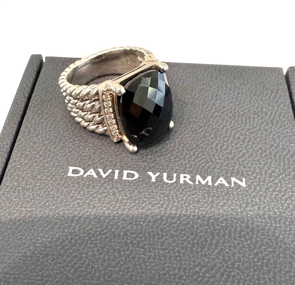 David Yurman Natural Diamonds\Black Onyx Dinner Ring