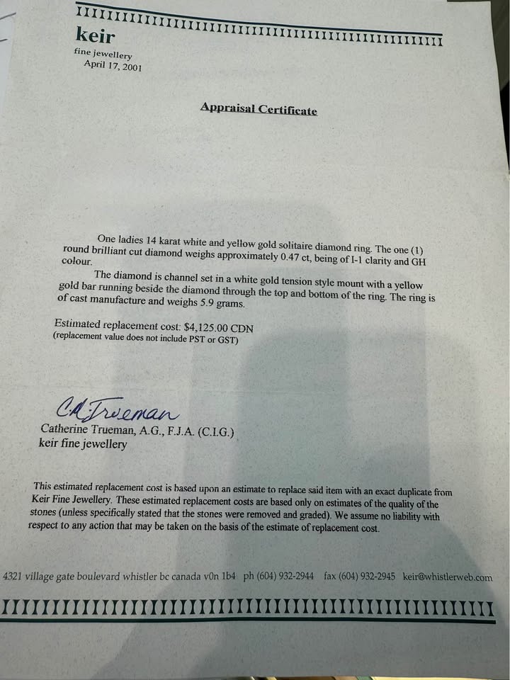 Beautiful Natural Diamond Solitaire Engagement Ring