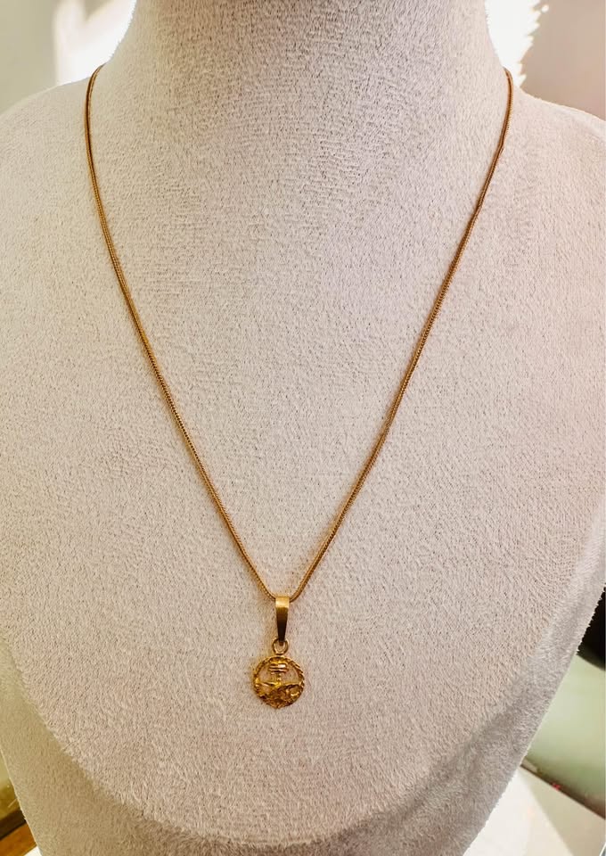 Dubai Gold 21karat Yellow Gold Necklace+Pendant 16”