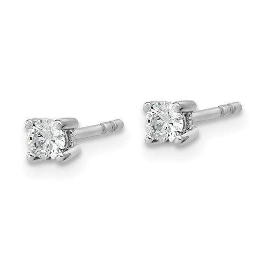 10k White Gold Round 4-Prong 0.20ct Diamond Stud Earrings