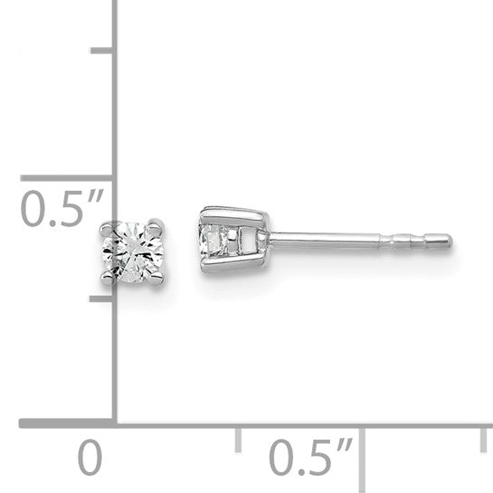 10k White Gold Round 4-Prong 0.20ct Diamond Stud Earrings