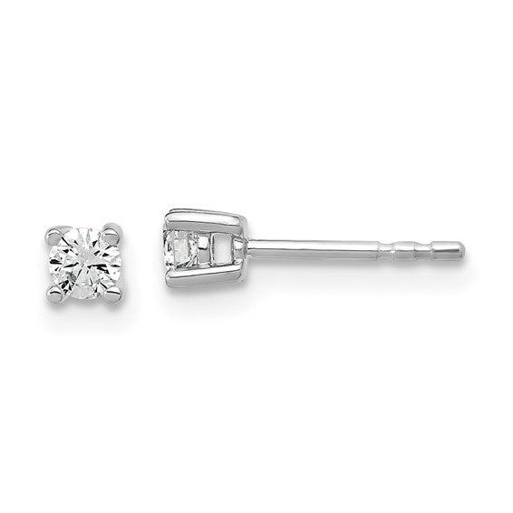 10k White Gold Round 4-Prong 0.20ct Diamond Stud Earrings