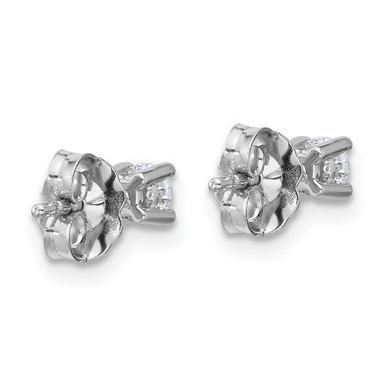 10k White Gold Round 4-Prong .25ct. Diamond Stud Earrings