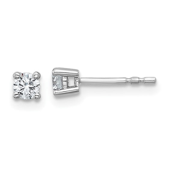 10k White Gold Round 4-Prong .25ct. Diamond Stud Earrings