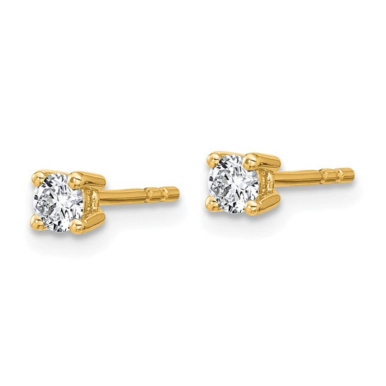 10k Round 4-Prong .25ct. Diamond Stud Earrings