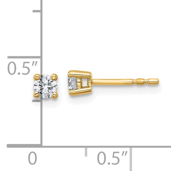 10k Round 4-Prong .25ct. Diamond Stud Earrings