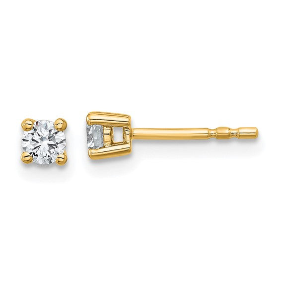 10k Round 4-Prong .25ct. Diamond Stud Earrings