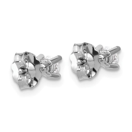 10k White Gold Round 4-Prong 0.33 ct Diamond Stud Earrings