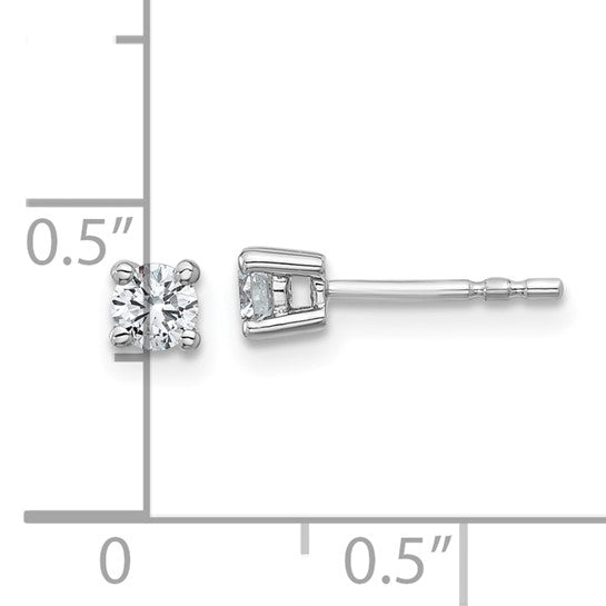 10k White Gold Round 4-Prong 0.33 ct Diamond Stud Earrings