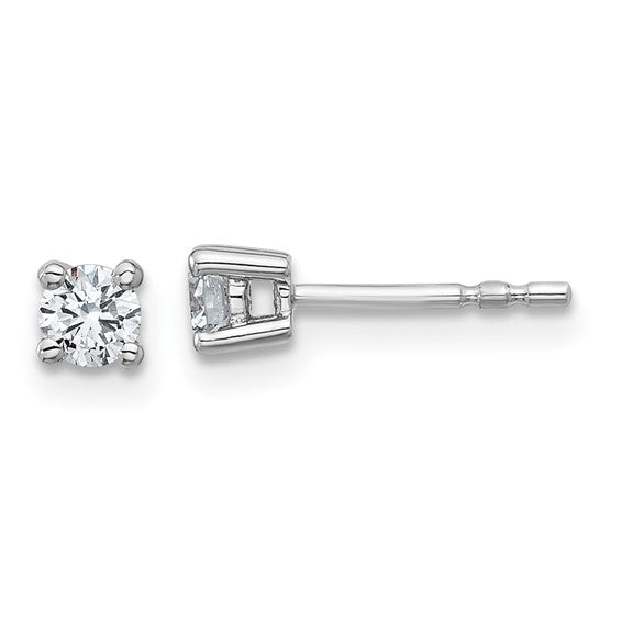 10k White Gold Round 4-Prong 0.33 ct Diamond Stud Earrings